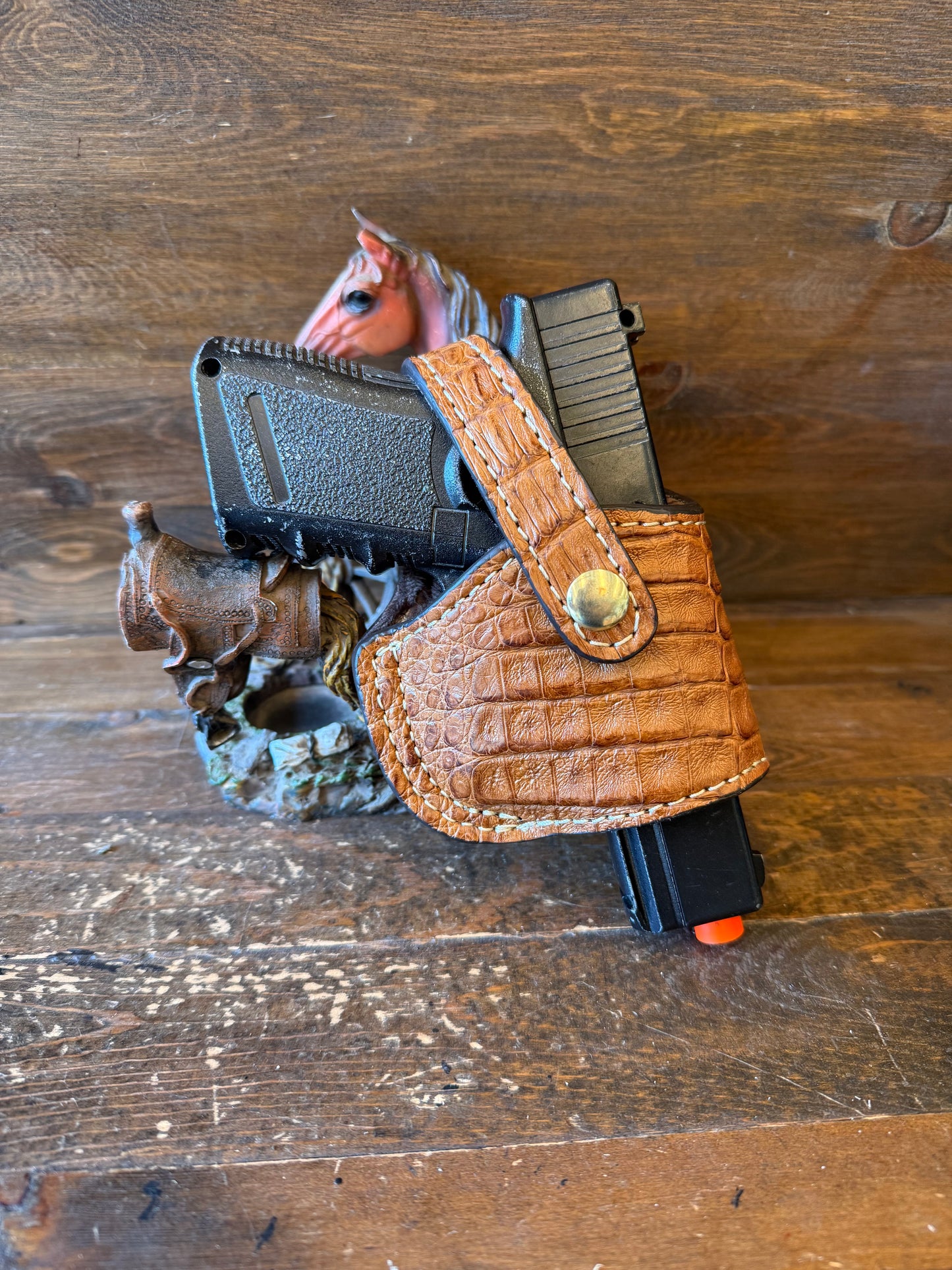 Honey crocodile skin compact holster ( Glock , 5.7 )