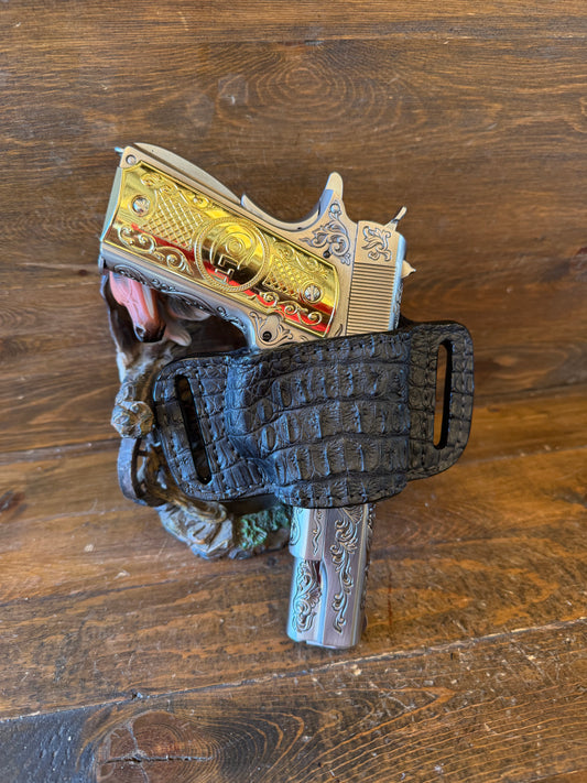 Black Crocodile hornback bikini holster (1911)