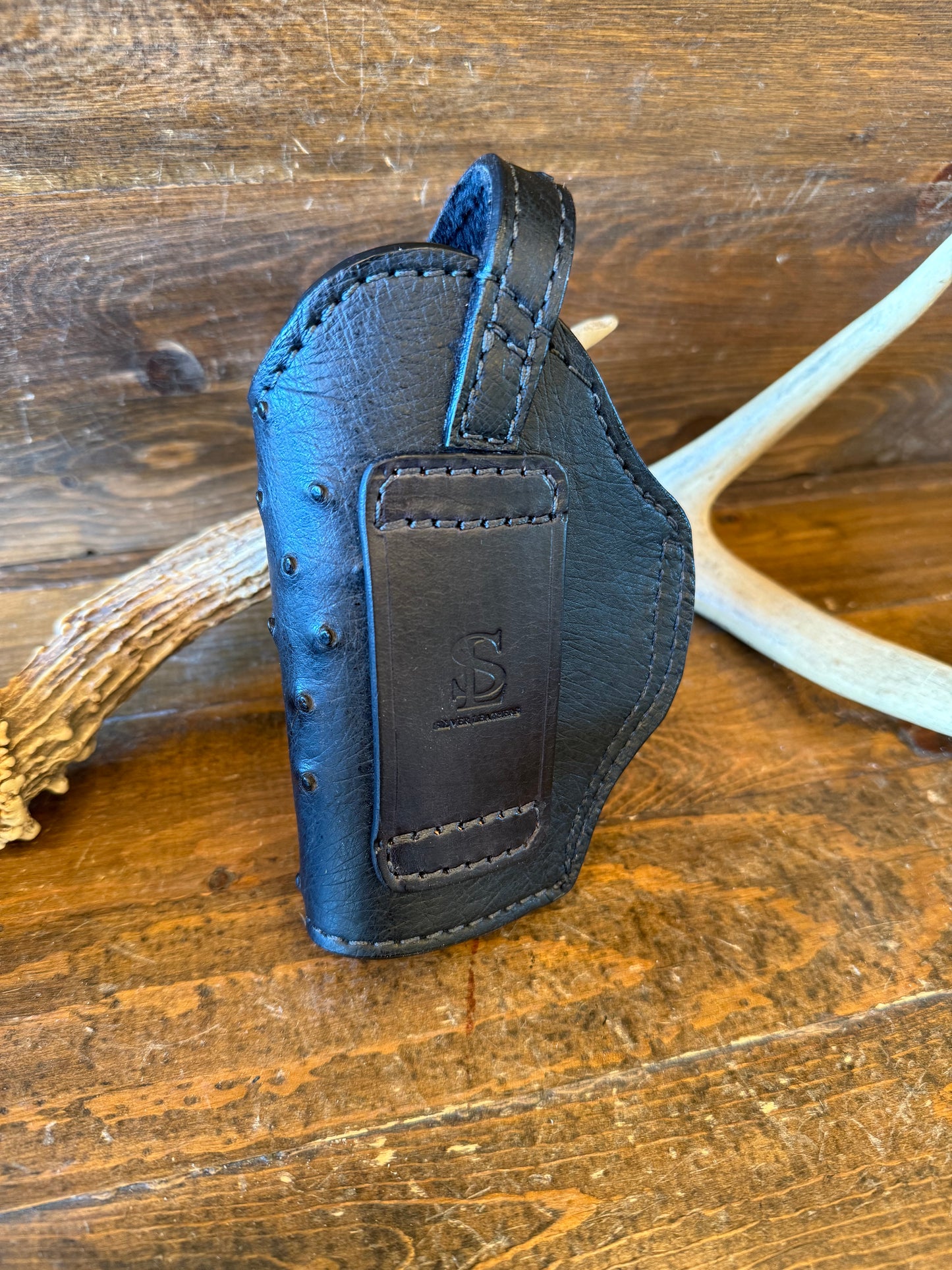 Black ostrich  skin medium holster (1911)
