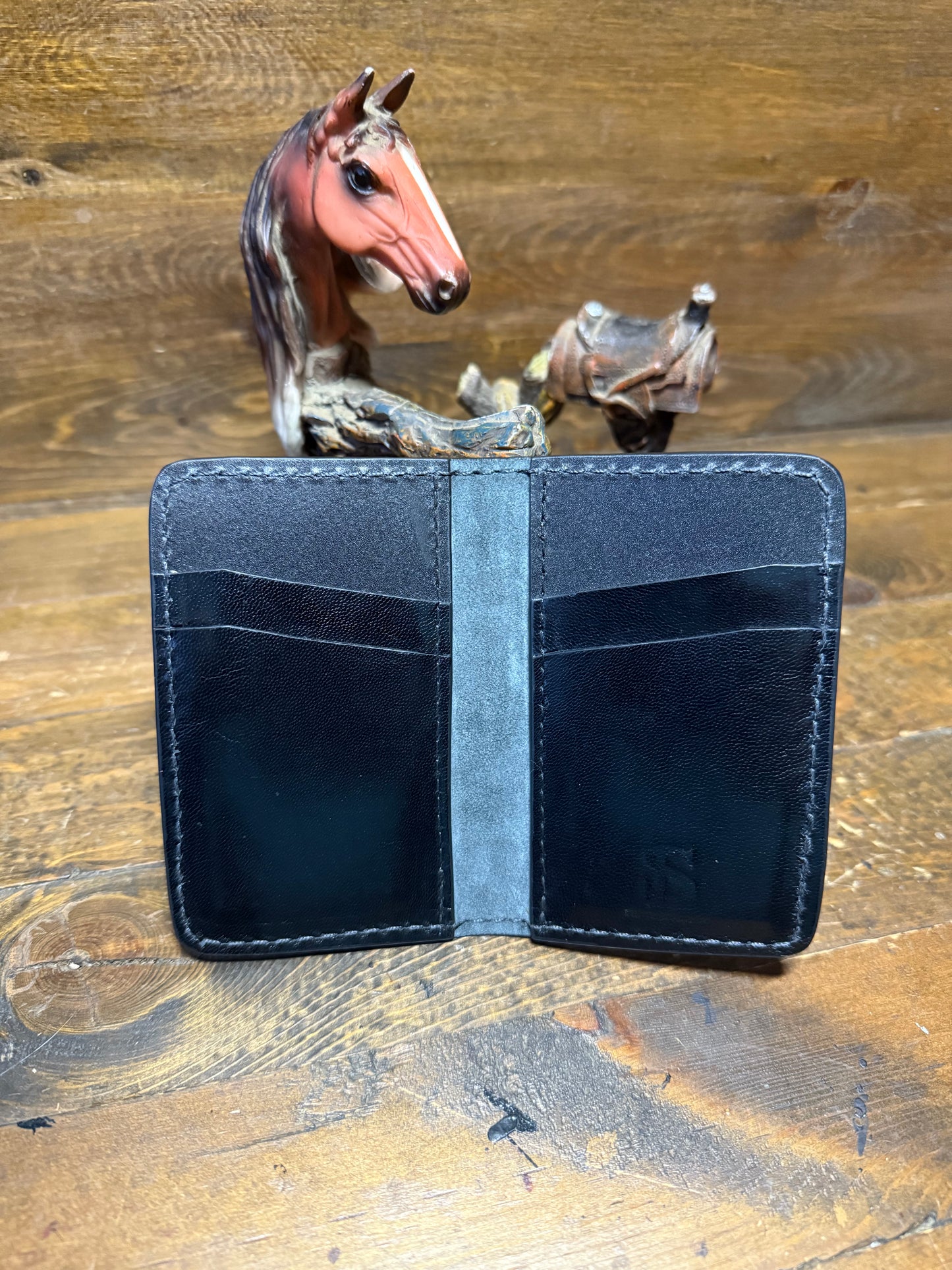 Black crocodile skin  compact  wallet