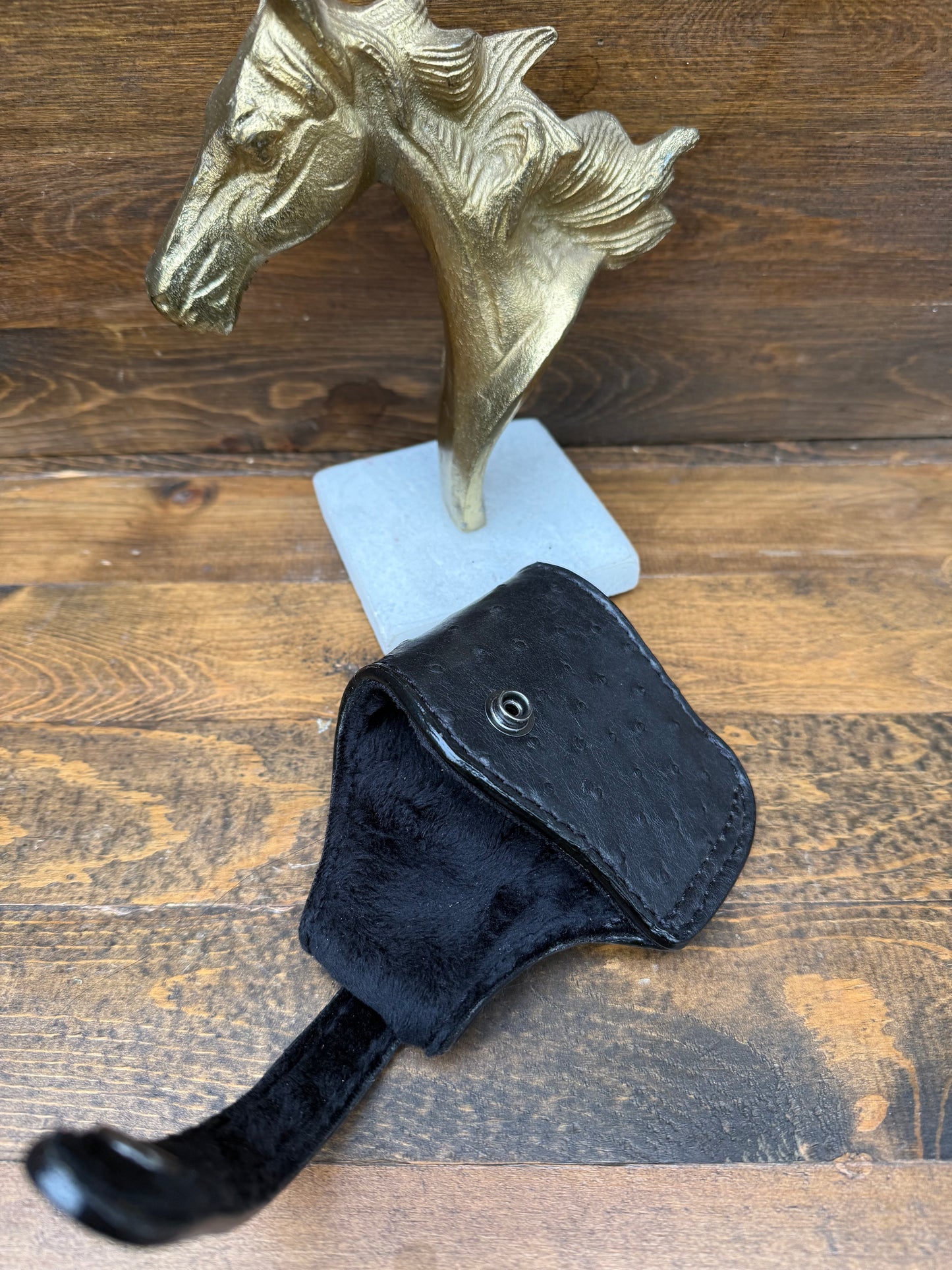 Black ostrich compact holster. ( Glock )