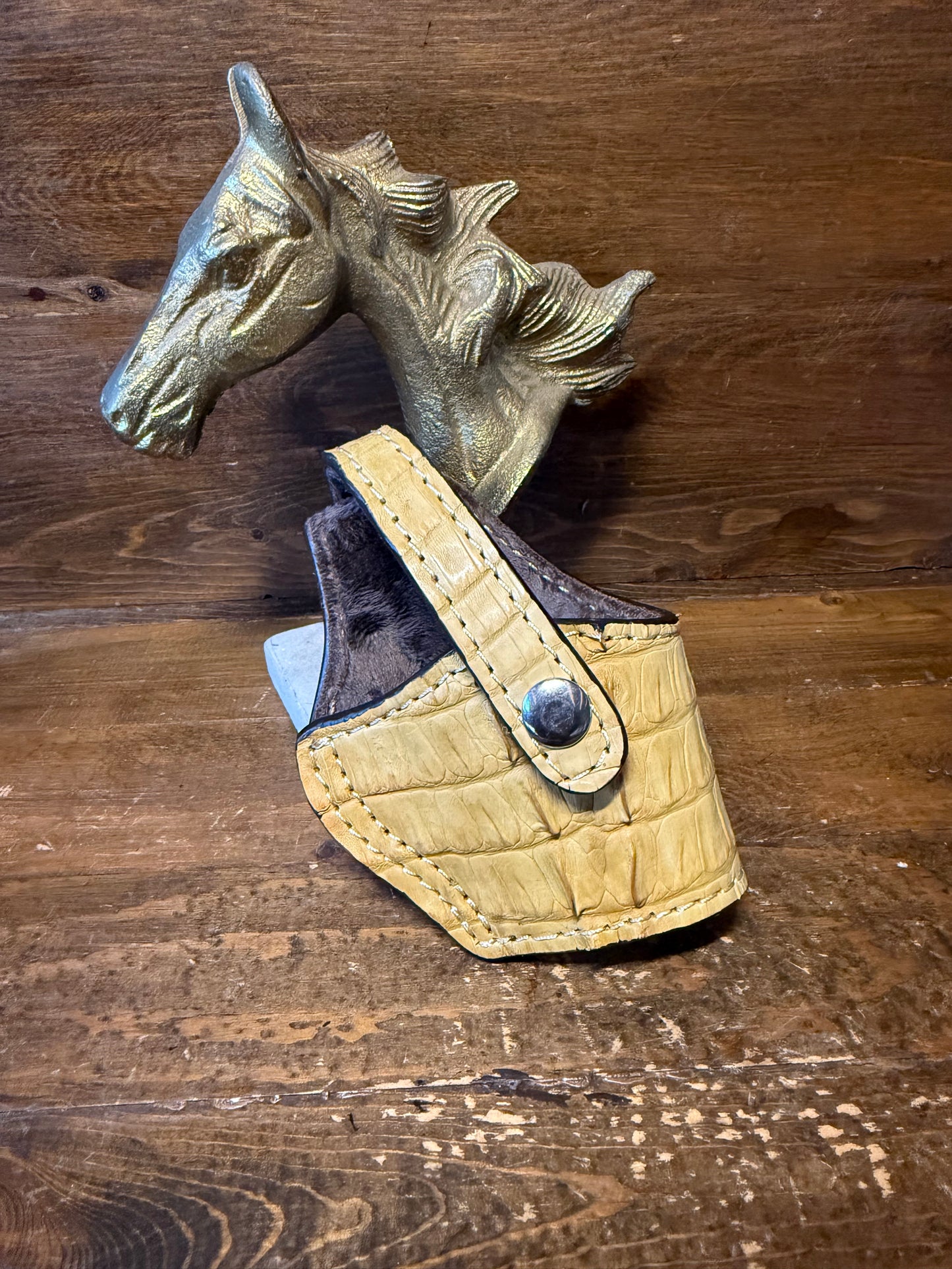 Butter crocodile tail skin compact holster (1911) ( High-Power )