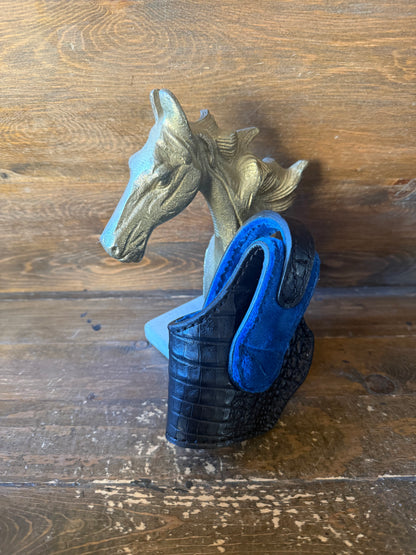 Black/Blue crocodile belly compact holster ( 1911, High Power )