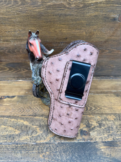 Rustic almond ostrich skin IWB holster (1911)