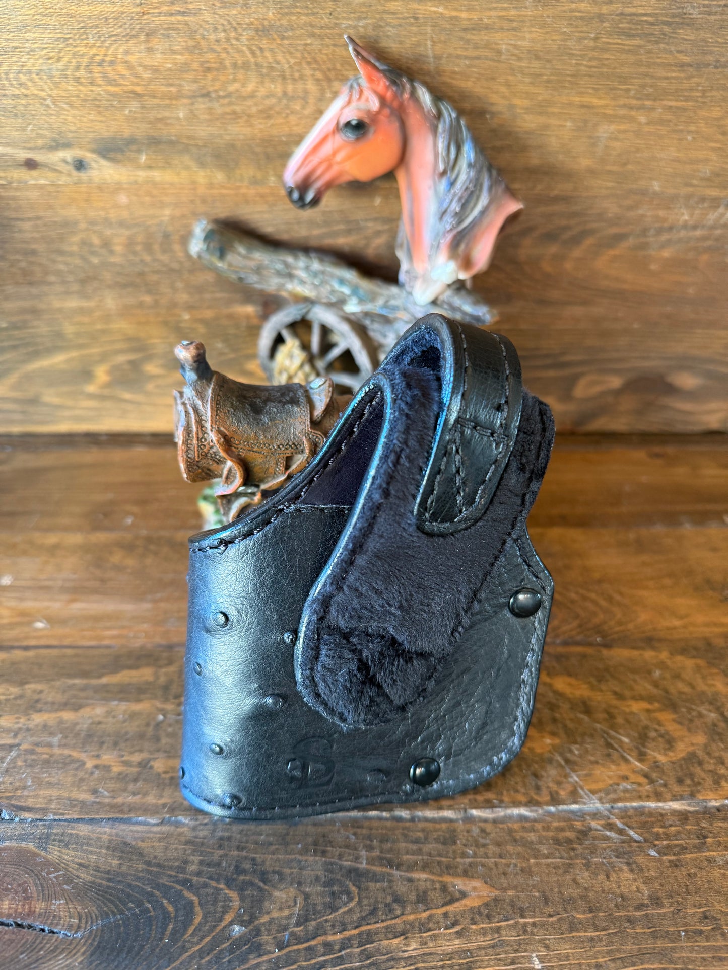 Black/Black Ostrich skin luxury compact holster (1911)