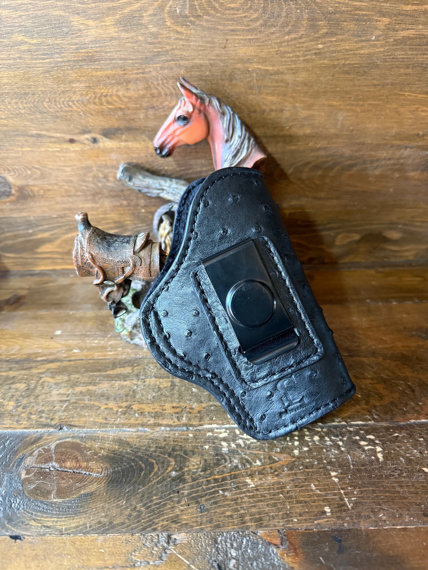 IWB Black ostrich skin luxury holster. ( Glock )