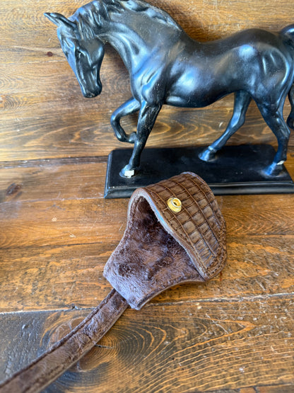 Brown/gold Crocodile belly compact holster (1911)
