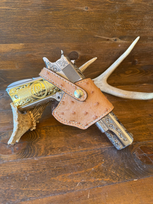 Honey/Gold ostrich skin compact holster (1911)