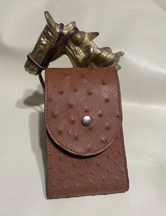 Brown ostrich cellphone holster