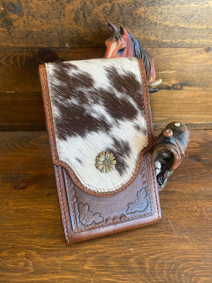 Ladies cowhide cellphone holster